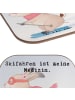 Mr. & Mrs. Panda Holzuntersetzer Hase Skifahren Design mit Spruch in Weiß