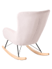Beliani Schaukelsessel ELLAN in Rosa/Schwarz/Braun - (W) 71 x (H) 97 x (L) 90 cm