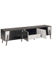 Beliani TV-Möbel BLACKPOOL in Grau/Schwarz - (W) 177 x (H) 46 x (L) 40 cm