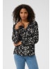 Kaffe Langarm-Bluse KAbeathe Regular fit in Black / Chalk Graphic