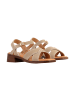 Divine Factory Alénoa-Sandalen mit Absatz aus Leder Beige