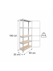 relaxdays Schwerlastregal in Grau/ Braun - (B)60 x (H)180 x (T)30 cm