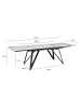 KADIMA DESIGN Esszimmertisch 180 - 260 cm Ausziehbar Keramik Glas , in Weiß