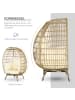 Outsunny Rattansessel,105L x 90B x 148H cm,Khaki+Beige