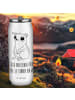 Mr. & Mrs. Panda Thermosflasche Plumplori Glücklich mit Spruch in Weiß
