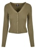 Urban Classics Urban Classics Damen Ladies Short Rib Knit Cardigan in khaki