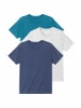 Bruno Banani T-Shirt in navy, grau-meliert, petrol