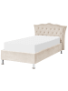 Beliani Einzelbett METZ in Beige/Silber - (W) 126 x (H) 102 x (L) 217 cm