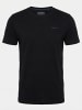 KOROSHI Basic fancy cotton crew t-shirt in Schwarz