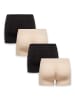 ONLY Elastische Mini Leggins Shorts 4-er Pack Hotpants in Schwarz-Beige