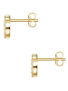 Lulu & Jane Ohrstecker XO aus Messing mit Zirkonia in gelbgold