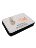 Mr. & Mrs. Panda Etui Hasen Muschel mit Spruch in Grau Pastell