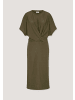 Hessnatur Jersey Kleid Midi in goldoliv
