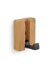 relaxdays 4 x Garderobenhaken in Natur/ Schwarz - (B)5 x (H)7 x (T)5 cm