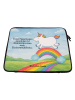 Mr. & Mrs. Panda Notebook Tasche Einhorn Regenbogen Design mit S... in Weiß