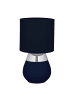 relaxdays Tischlampe in Blau/ Silber - (H)32 x Ø 18 cm