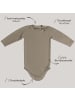 Sämann Baby Body aus 100% Bio-Baumwolle Druckknopf langarm gerippt Simply Taupe