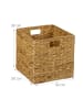relaxdays 4 x Aufbewahrungskorb in Natur - (B)30 x (H)30 x (T)30 cm