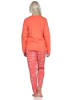 NORMANN Verspielte Pyjama lang Schlafanzug floralem Muster - 75119 in apricot