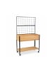 relaxdays Hochbeet in Natur/ Schwarz - (B)102 x (H)165 x (T)47,5 cm