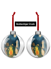 Mr. & Mrs. Panda Transparente Weihnachtskugel Pinguin Lagerfeuer... in Weiß