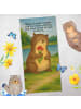 Mr. & Mrs. Panda Badehandtuch Otter Blumenstrauß Design mit Spruch in Grau Pastell