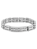 Adeliás Damen Armband – Gliederarmband aus Edelstahl mit Zirkonia 21 cm in silber