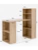 KADIMA DESIGN Schreibtisch WL5.693 mit Regal 120 x 120 x 53 cm Holz Modern, in Sonoma