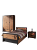 58 aufm Kessel KINDERZIMMER Set komplett Kameko 5 Massivholz+MDF Schwarz/Cognac