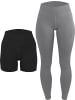 Circle Five High Waist Sporthosen-Set in Schwarz/Anthrazit