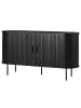 home24 home24 Sideboard aus furniertem & lackiertem MDF in Eiche, 140 x 76 x 40 cm in Eiche Schwarz