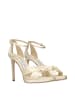 Jimmy Choo Beige Satin Plateau Sandalen
