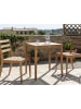 Beliani Outdoor Bistrotisch CHIOGGIA in Braun - (W) 70 x (H) 75 x (L) 70 cm