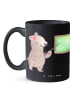 Mr. & Mrs. Panda Kaffeebecher Sachkundelehrerin Herz ohne Spruch in Schwarz