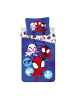 Spiderman Spiderman Bettwäsche-Set 140x200 cm + 70x90 cm aus 100% Baumwolle mit in Blau