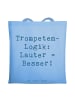 Mr. & Mrs. Panda Shopping Tasche Spruch Trompeten Weisheit mit S... in Sky Blue