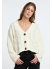 IZIA Damen Cropped Strickjacke in Wollweiss