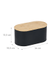 relaxdays Brotkasten in Schwarz - (B)34 x (H)15,5 x (T)18,5 cm