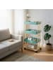 relaxdays Servierwagen in Weiß/ Mint - (B)40 x (H)88 x (T)30 cm
