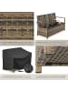 tectake Polyrattanbank wetterfest 2-Sitzer mit Stauraum und Schutzhülle