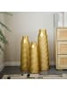 ABRIHOME Deko Vasen in Gold 3er Set mit Textur Halbhandgefertigt für Wohnzimmer