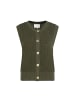 YAYA Sleeveless Textured Cardigan in Army Green Melange