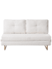 Beliani Schlafsofa JERSLEV in Weiß/Braun - (W) 150 x (H) 87 x (L) 84 cm