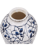 Beliani Blumenvase MALLIA in Weiß/Blau - (W) 15 x (H) 22 x (L) 15 cm