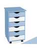tectake Rollcontainer  einfache Montage, 36 x 40 x 65 cm, blau
