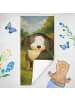Mr. & Mrs. Panda Badehandtuch Hund Entspannen Design ohne Spruch in Grau Pastell