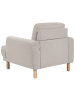 Beliani Sessel TUVE in Beige/Heller Holzfarbton - (W) 88 x (H) 85 x (L) 90 cm