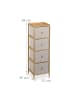 relaxdays Kommode in Beige/ Natur - (B)31 x (H)94 x (T)30 cm