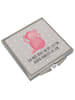 Mr. & Mrs. Panda Kosmetikspiegel Axolotl Hurra mit Spruch in Grau Pastell