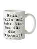Mr. & Mrs. Panda Mug Spruch Zeichenllo Duo mit Spruch in Weiß